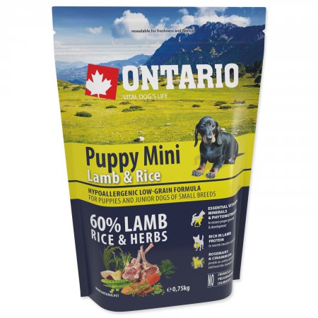 Ontario Puppy Mini Lamb & Rice 0,75kg