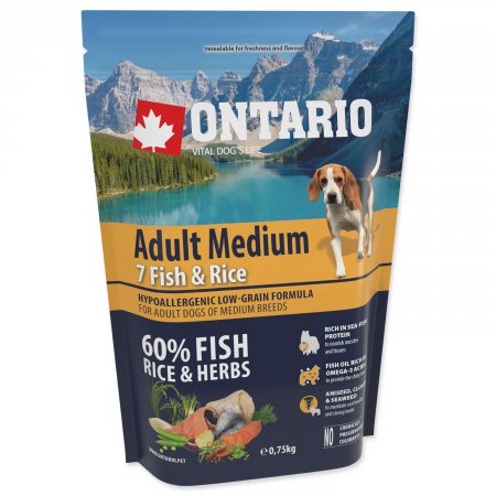 Ontario Adult Medium Fish & Rice 0,75kg