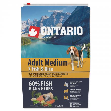 Ontario Adult Medium Fish & Rice 2,25kg