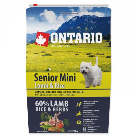 Ontario Senior Mini Lamb & Rice 2,25kg